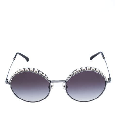 chanel pearl round sunglasses|Sunglasses .